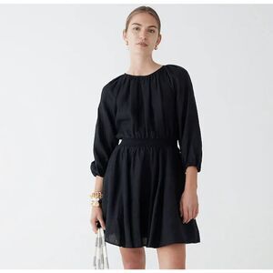 J.‎ Crew Womens Palermo smocked-waist mini dress in linen Black Size XXS NEW